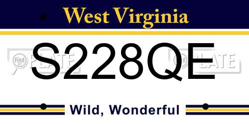 S228QE West Virginia License Plate