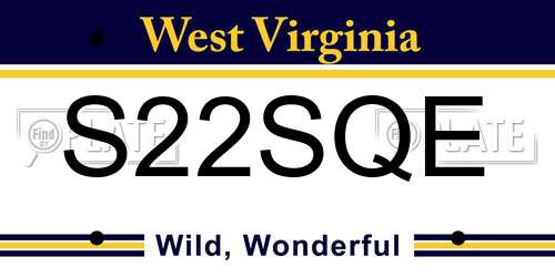 S22SQE West Virginia License Plate