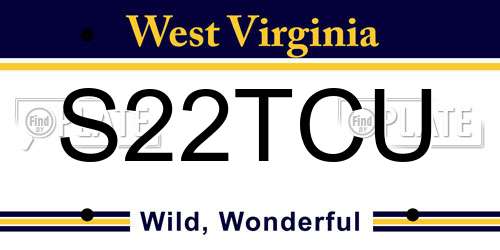 S22TCU West Virginia License Plate