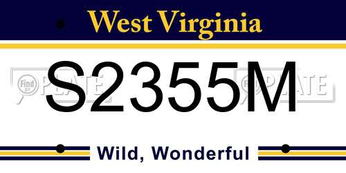 S2355M West Virginia License Plate