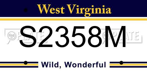 S2358M West Virginia License Plate