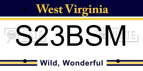 S23BSM West Virginia License Plate