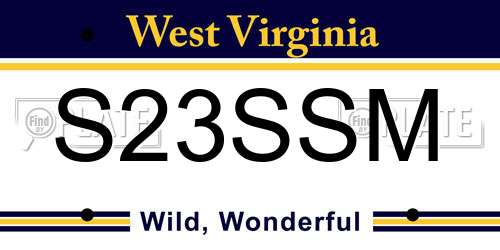 S23SSM West Virginia License Plate