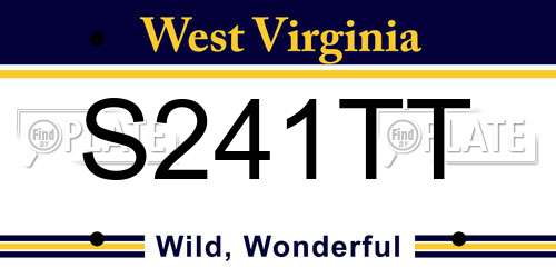 S241TT West Virginia License Plate