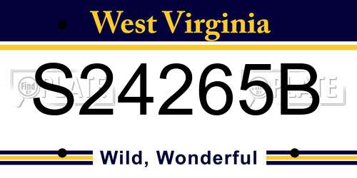S24265B West Virginia License Plate