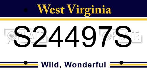 S24497S West Virginia License Plate
