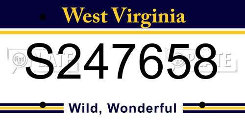 S247658 West Virginia License Plate