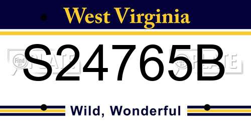 S24765B West Virginia License Plate