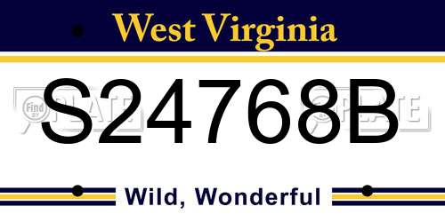 S24768B West Virginia License Plate