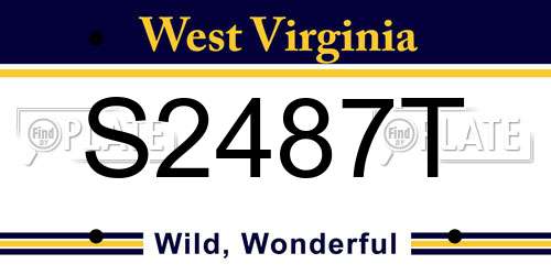 S2487T West Virginia License Plate