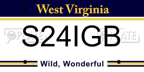 S24IGB West Virginia License Plate