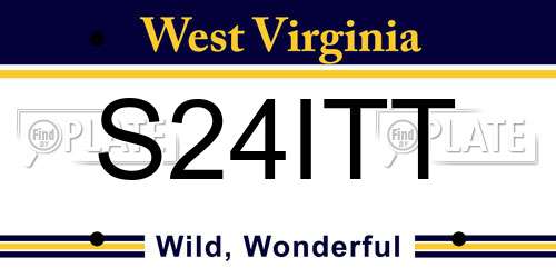 S24ITT West Virginia License Plate