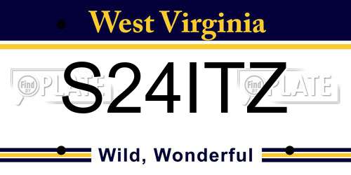 S24ITZ West Virginia License Plate