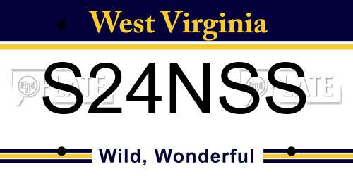 S24NSS West Virginia License Plate