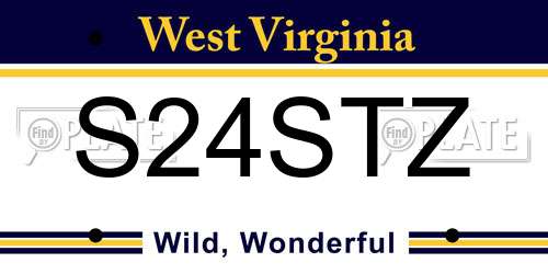 S24STZ West Virginia License Plate