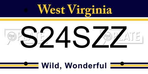 S24SZZ West Virginia License Plate