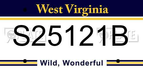 S25121B West Virginia License Plate