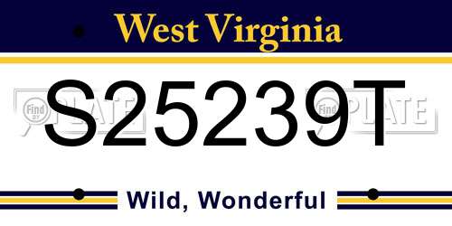 S25239T West Virginia License Plate