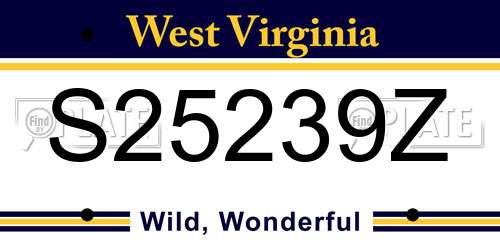 S25239Z West Virginia License Plate