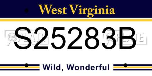 S25283B West Virginia License Plate