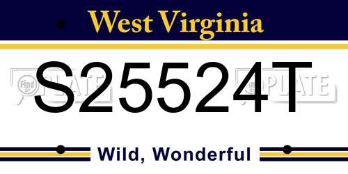 S25524T West Virginia License Plate