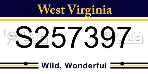 S257397 West Virginia License Plate