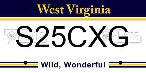S25CXG West Virginia License Plate