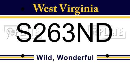 S263ND West Virginia License Plate