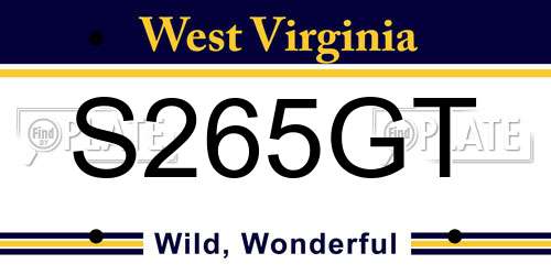 S265GT West Virginia License Plate