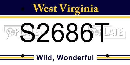 S2686T West Virginia License Plate
