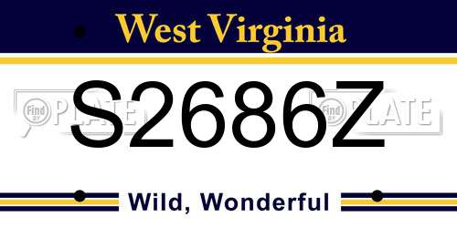S2686Z West Virginia License Plate