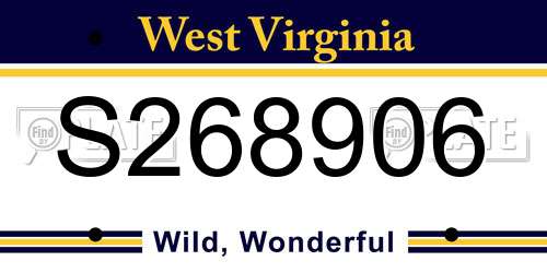 S268906 West Virginia License Plate