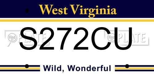 S272CU West Virginia License Plate