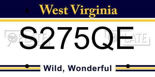 S275QE West Virginia License Plate