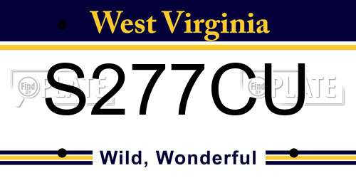 S277CU West Virginia License Plate