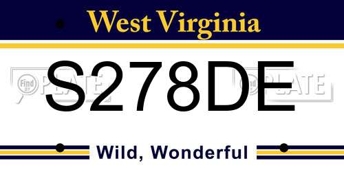 S278DE West Virginia License Plate