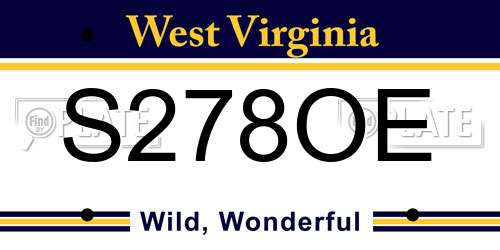 S278OE West Virginia License Plate