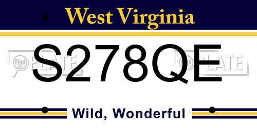S278QE West Virginia License Plate