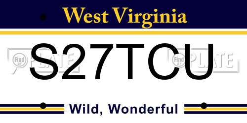 S27TCU West Virginia License Plate