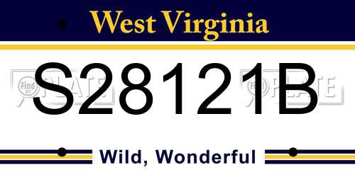 S28121B West Virginia License Plate