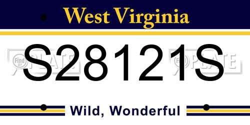 S28121S West Virginia License Plate