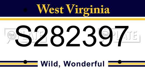 S282397 West Virginia License Plate