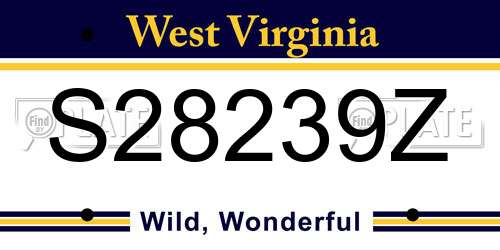 S28239Z West Virginia License Plate