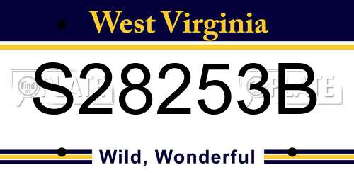 S28253B West Virginia License Plate