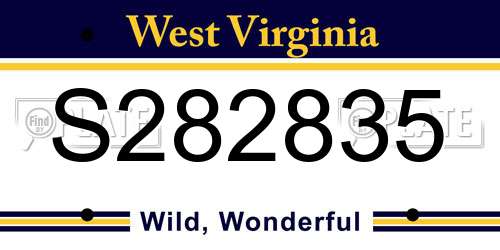 S282835 West Virginia License Plate
