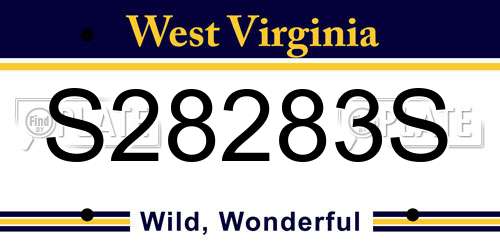 S28283S West Virginia License Plate