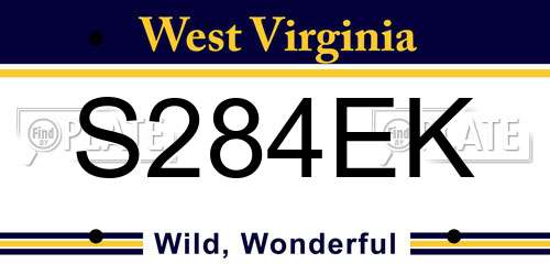 S284EK West Virginia License Plate
