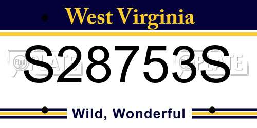 S28753S West Virginia License Plate