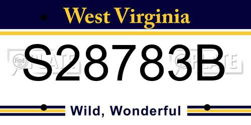S28783B West Virginia License Plate