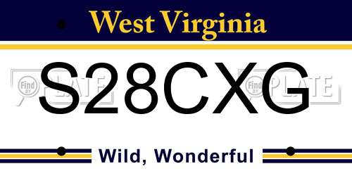 S28CXG West Virginia License Plate